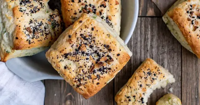 'Video thumbnail for Everything bagel scallion biscuits'