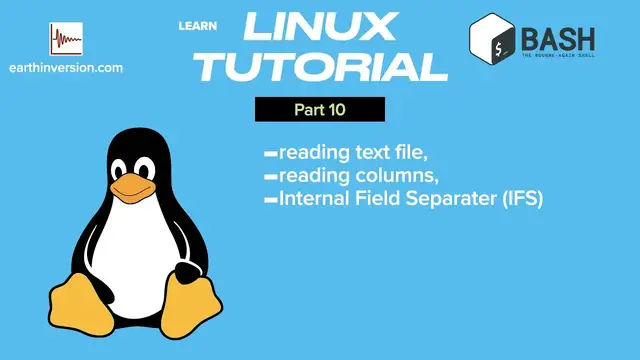 'Video thumbnail for Linux Tutorial Part 10: read text files, columns and using internal field separator'
