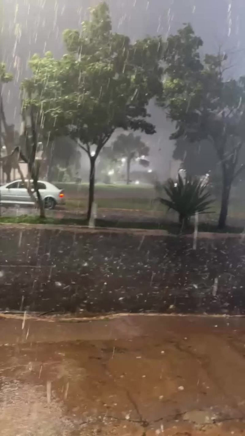 Video thumbnail for Violent Nighttime Hailstorm Pummels City Streets and Cars