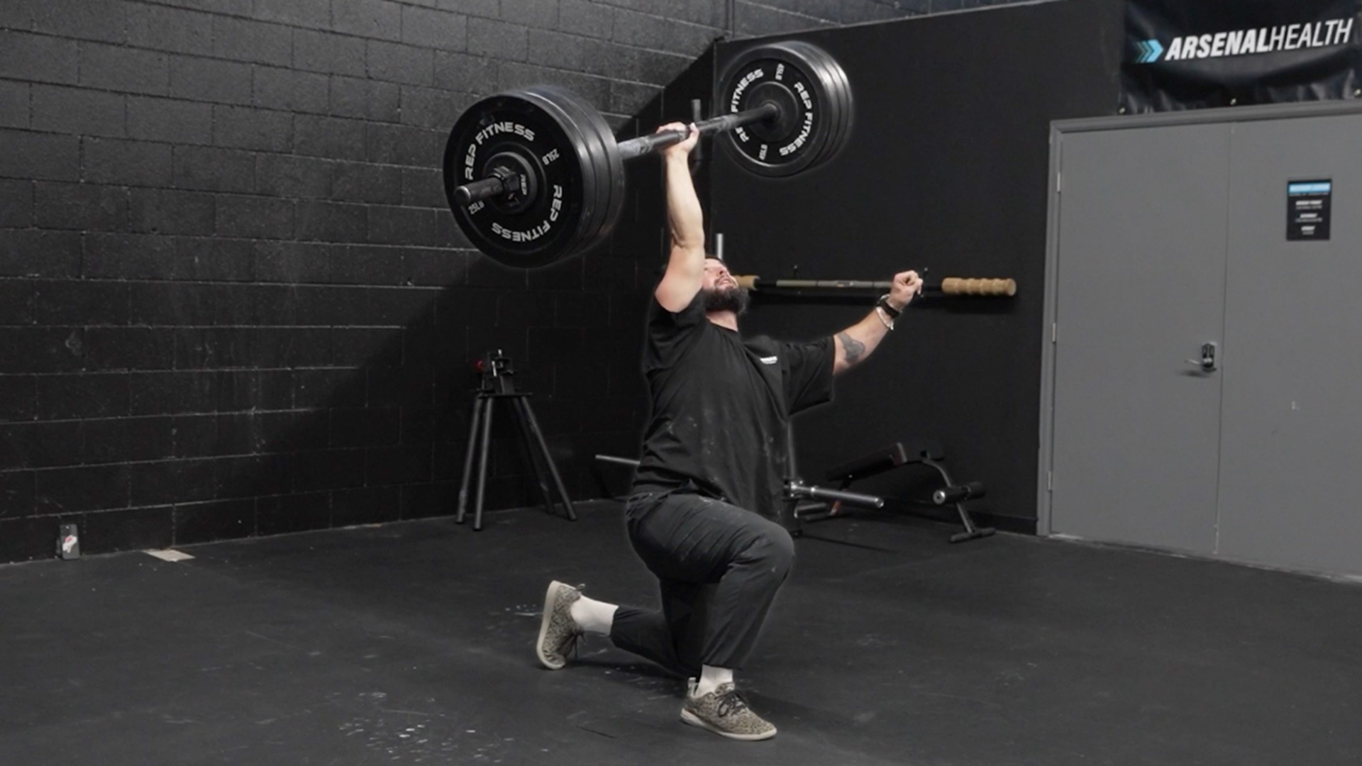 Video thumbnail for Heaviest single repetition Turkish get-up - 118.569kg by Michael Aidala