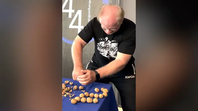 Video thumbnail for Most walnuts crushed between the hands in one minute - 61 by Muhamed Kahrimanovic
