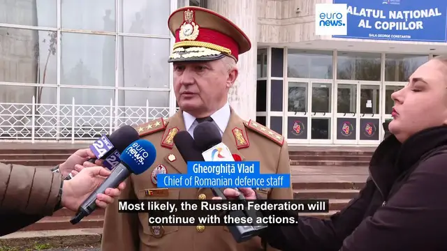 'Video thumbnail for NATO member Romania finds drone fragments after Russian strikes on Ukrainian ports'