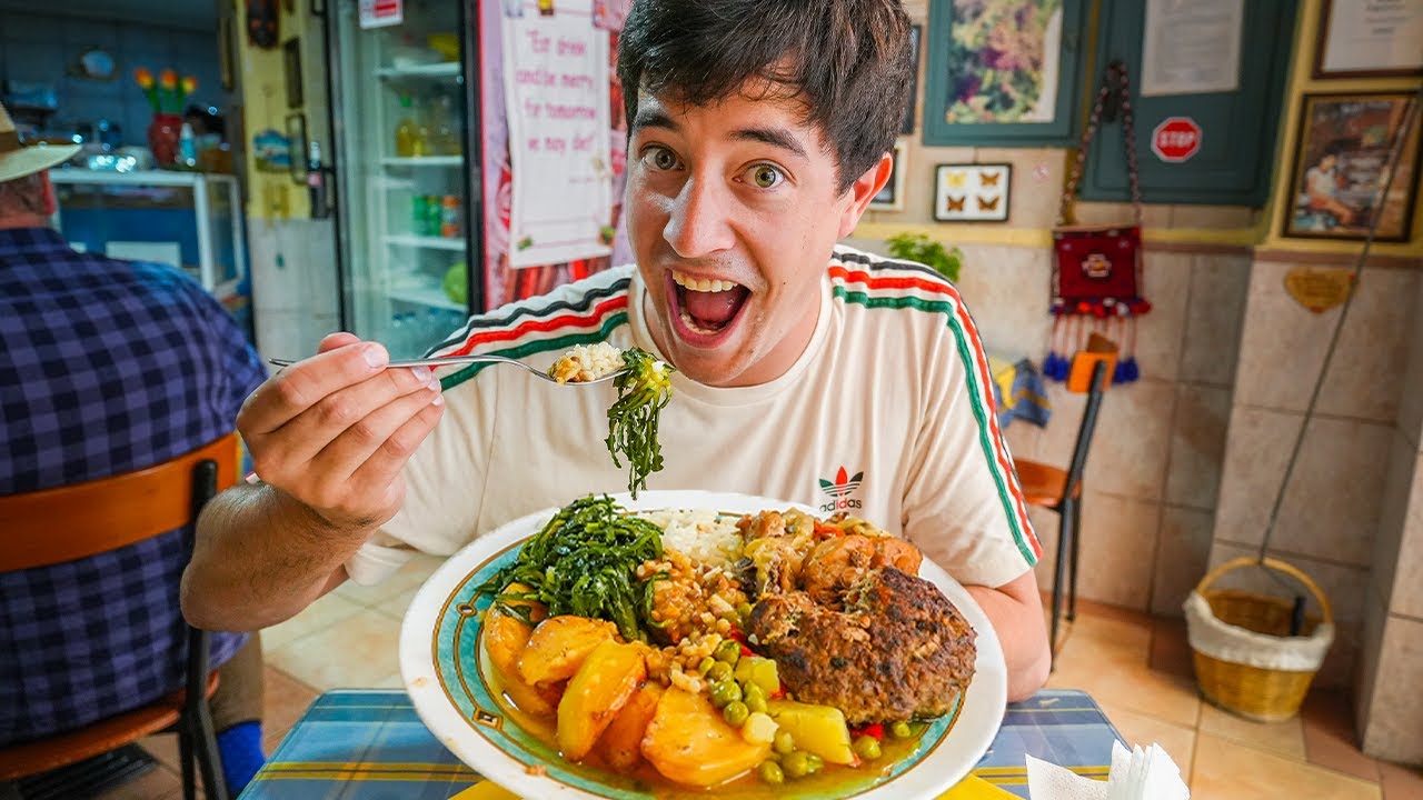 Video thumbnail for GREEK STREET FOOD Road Trip Across Crete Baklava Factory + Homemade Cretan Food & BBQ!
