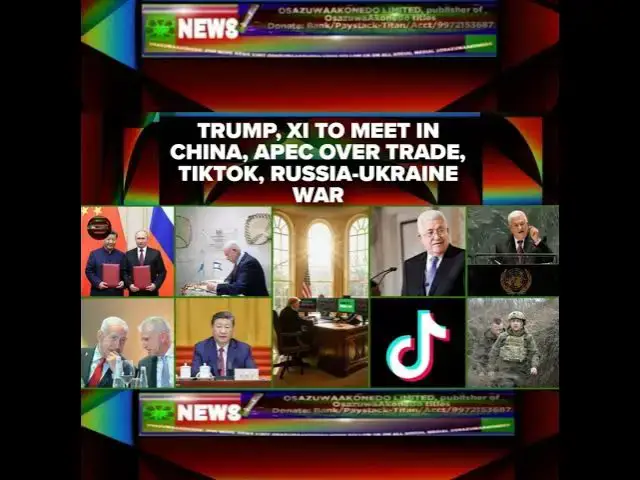Video thumbnail for Trump, Xi To Meet In China, APEC Over Trade, TikTok, Russia-Ukraine War