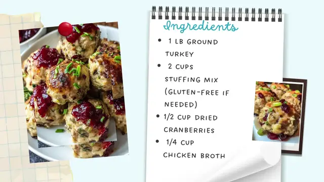Video thumbnail for Cranberry Turkey Stuffing Balls