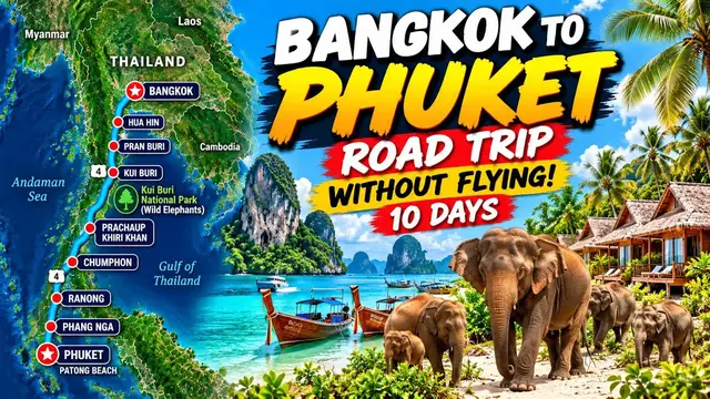Video thumbnail for Bangkok to Phuket WITHOUT Flying | 10 Days Exploring Thailand Riviera!