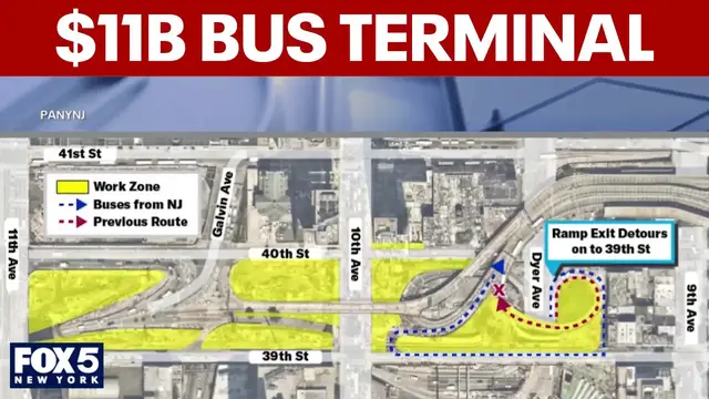 Video thumbnail for Port Authority begins $11B bus terminal rebuild, with major traffic backups expected