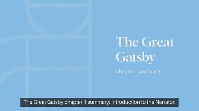 Video thumbnail for The Great Gatsby chapter 1 summary