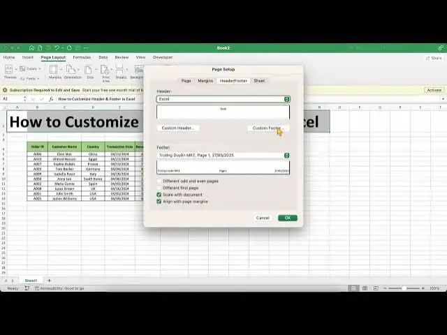 Video thumbnail for Excel 365: Cách Tùy Chỉnh Header & Footer Trong Excel