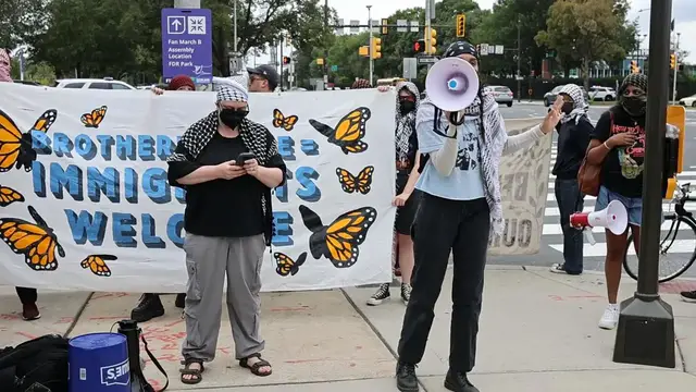 Video thumbnail for Pro-Palestinian Protest Outside Ed Sheeran Concert in Philadelphia 2.