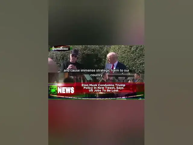 Video thumbnail for Elon Musk Condemns Trump Policy In New Tweet, Says US Jobs To Be Lost