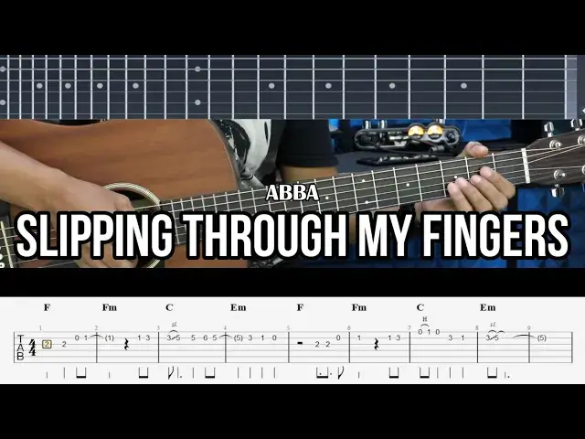 'Video thumbnail for Slipping Through My Fingers - ABBA | EASY Guitar Lessons TAB for Beginners - Guitar Tutorial'