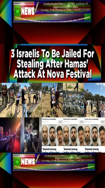 Video thumbnail for 3 Israelis To Be Jailed For Stealing After Hamas' Attack At Nova Festival
