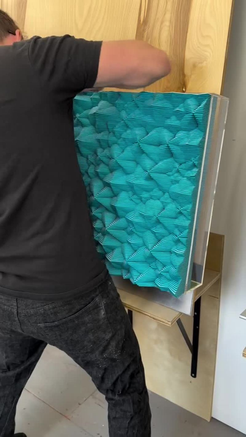 Video thumbnail for Layered Felt Sculpture Locked into an Acrylic Frame
