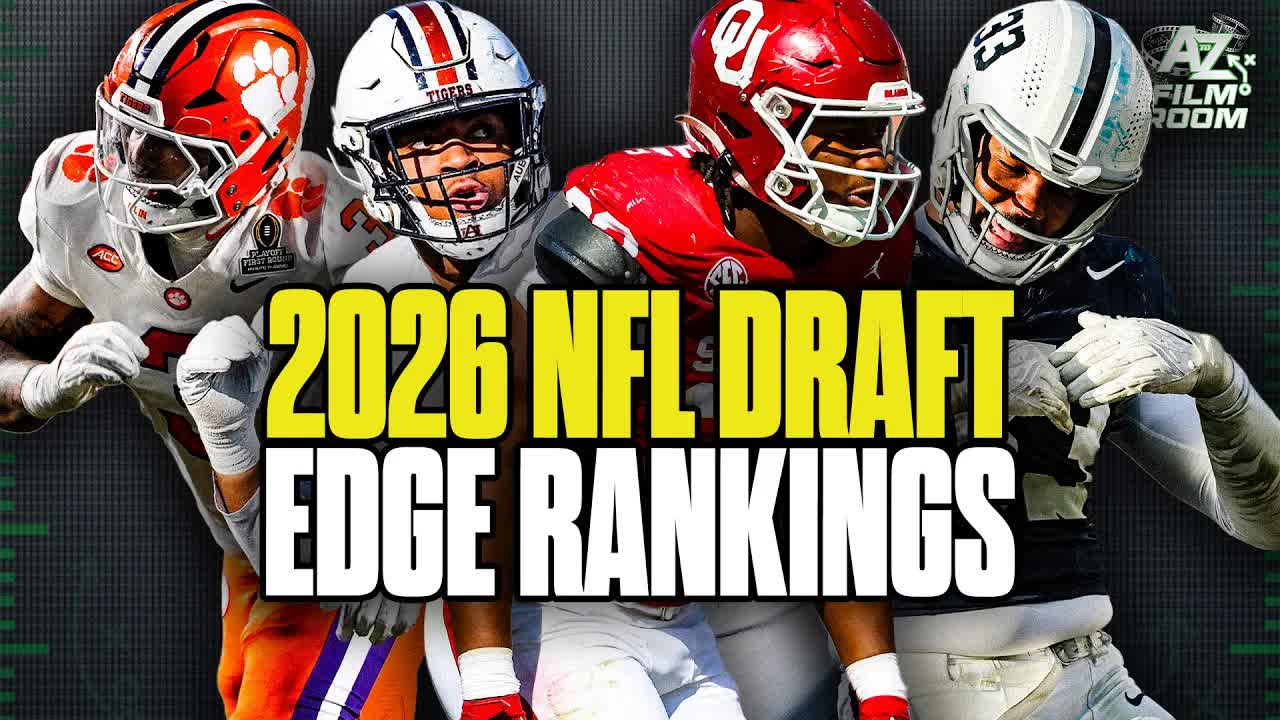 Video thumbnail for A to Z Sports Film Room: 2026 nfl draft: top edge rusher prospects - summer scouting report