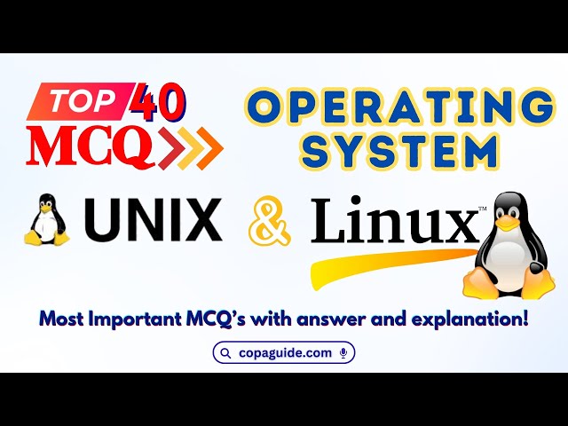 Video thumbnail for Top 40 👩🏻‍💻#Unix and #Linux Operating System 📣 #MCQs 📝 with Answer💡 in Hindi 💯 #computergk