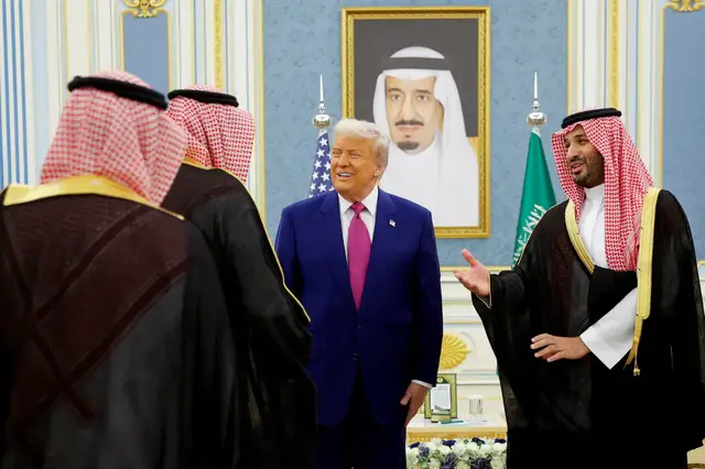 Video thumbnail for Business and defence deals top the agenda as Trump lands in Riyadh