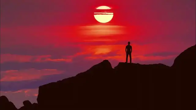 Video thumbnail for Man Standing Behind Sunset Animation Free HD Footage |  Royalty Free