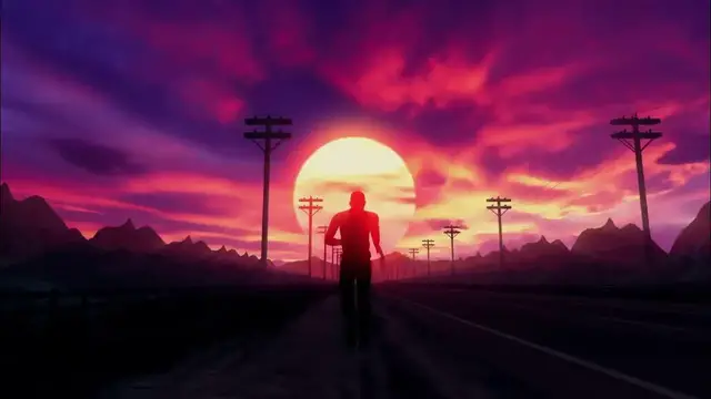 Video thumbnail for Man Silhouette running with sunset seamless Loop