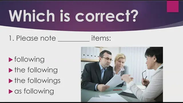 Video thumbnail for Using "follow" and "following" correctly