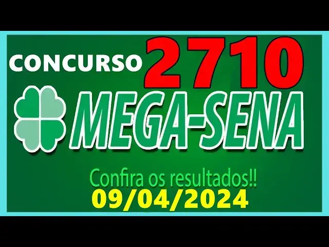 Video thumbnail for RESULTADO MEGA SENA Concurso 2710 de hoje, terça 09/04/2024 - Mega Sena 2710