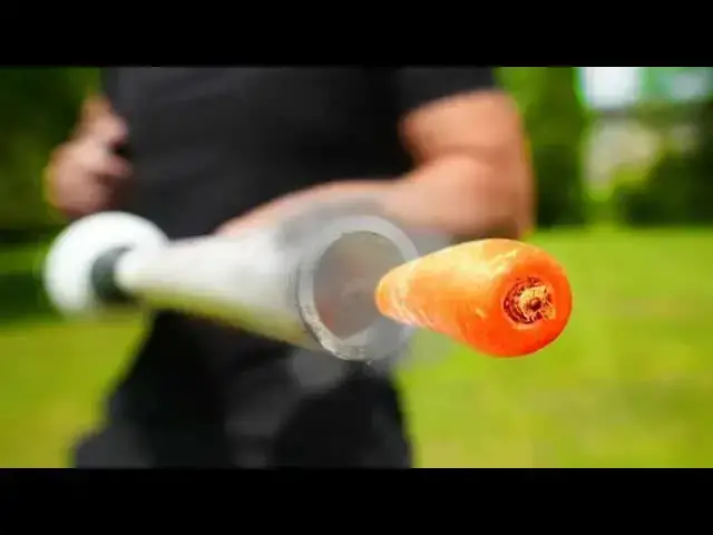 'Video thumbnail for Jake Carlini: diy carrot cannon mayhem! target practice with homemade launcher'