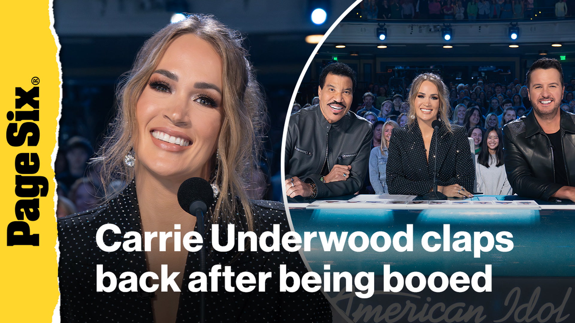 Video thumbnail for Carrie Underwood claps back after being booed during tense 'American Idol' moment