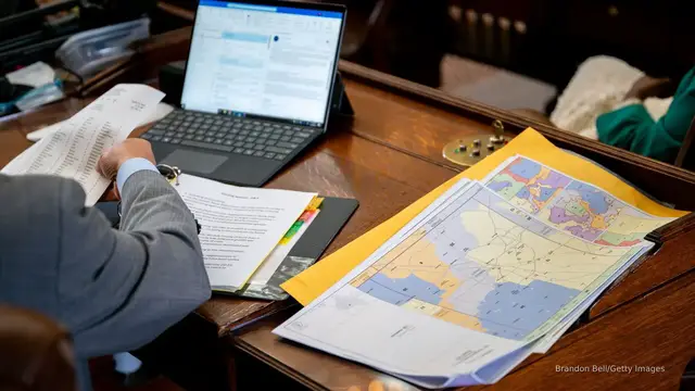 'Video thumbnail for Texas House approves new congressional maps to boost GOP edge'