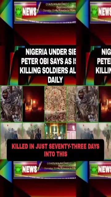Video thumbnail for Nigeria Under Siege, Peter Obi Says As ISWAP Killing Soldiers Almost Daily