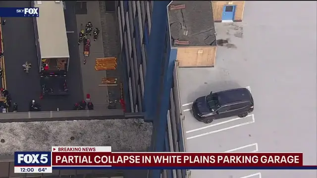 'Video thumbnail for Partial collapse in White Plains parking garage'