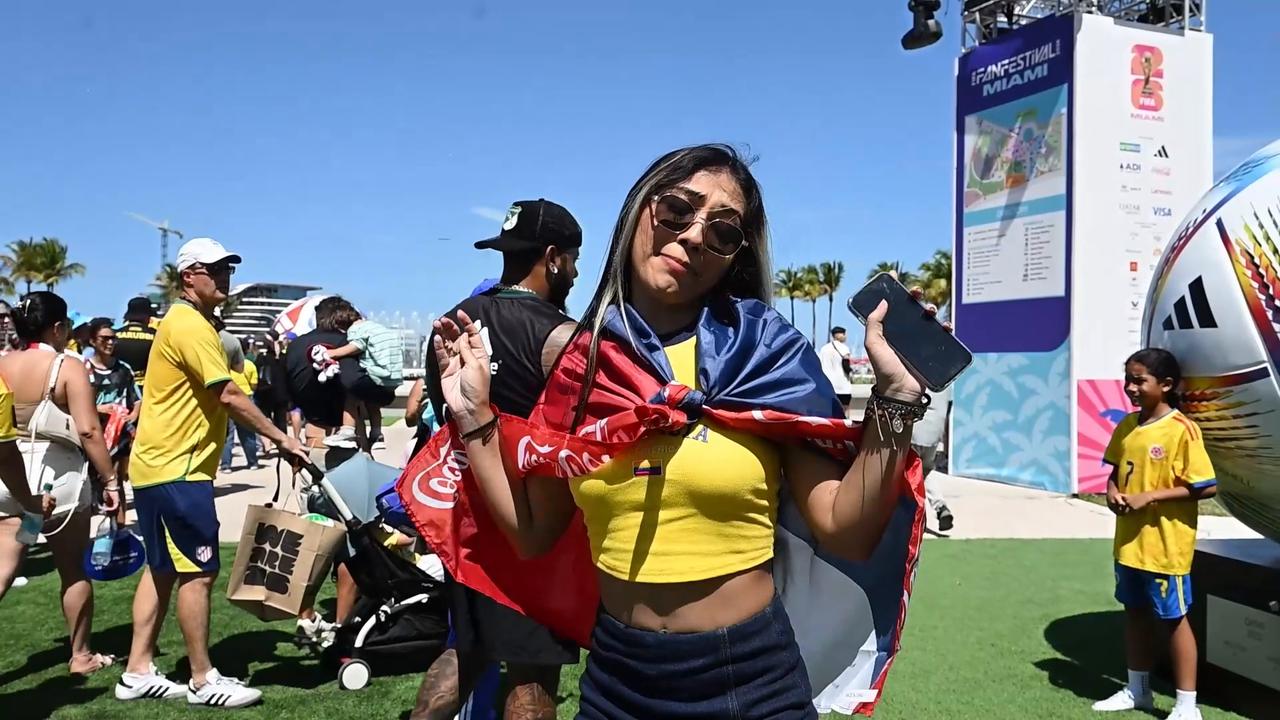 Video thumbnail for US: World Cup fans gather at FIFA Fan Festival in Miami.