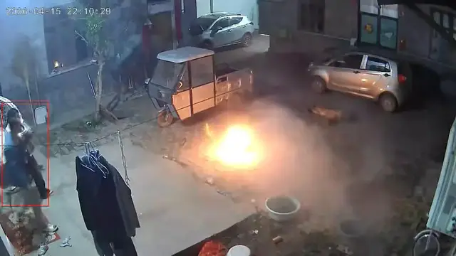 Video thumbnail for China: Dog gets knocked out by firecracker during celebration.