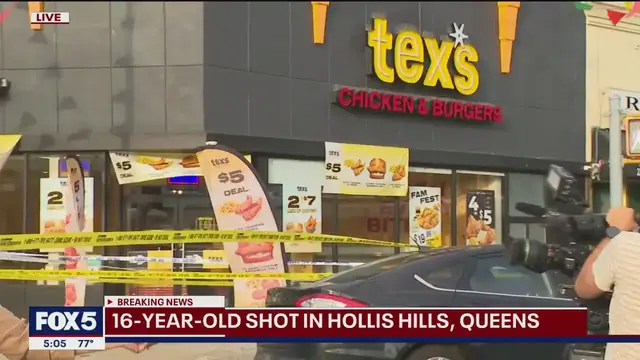 'Video thumbnail for 16-year-old shot in Hollis Hills, Queens'
