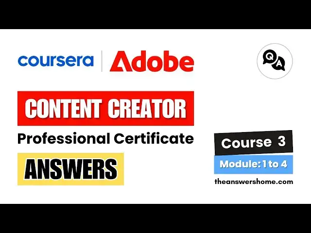 Video thumbnail for Multimedia Content Creation Coursera Quiz Answers || Adobe Content Creator || Theanswershome