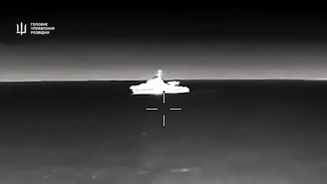 'Video thumbnail for Explosive footage shows the moment Ukraine DESTROYS £45m Russian spy ship'