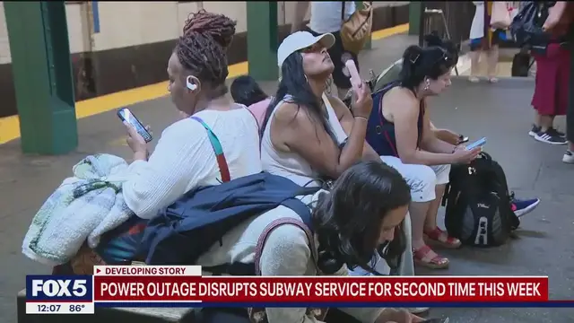 'Video thumbnail for Power outage disrupts NYC subway service for second time in one week'