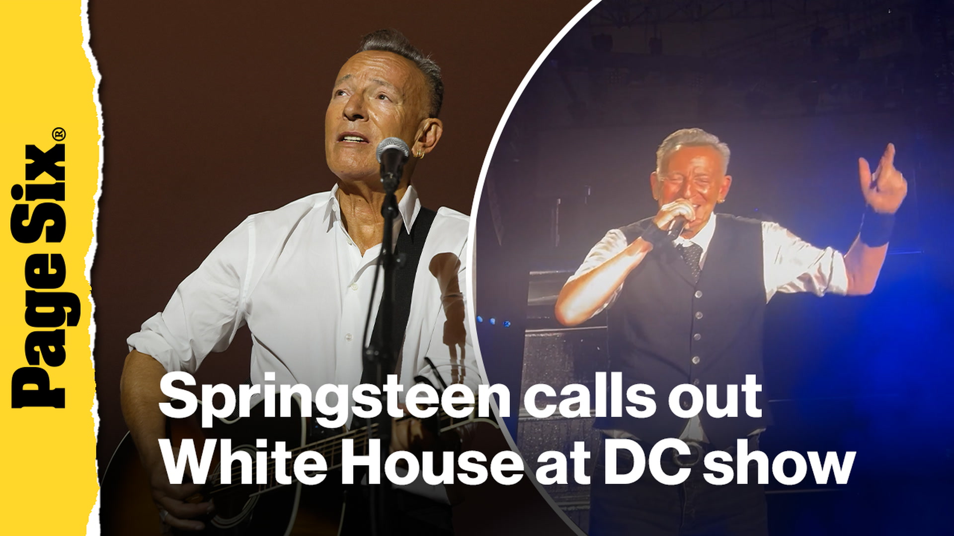 Video thumbnail for Bruce Springsteen calls out White House at DC show