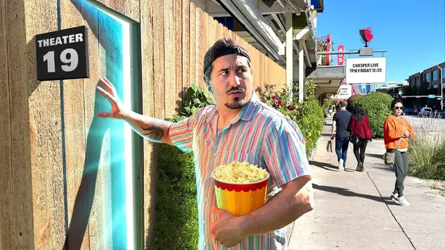 'Video thumbnail for Jake Carlini: builds secret movie theater in public park! diy project'