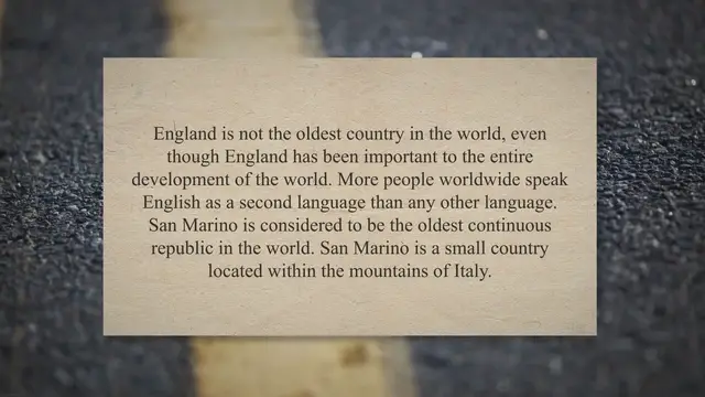 Video thumbnail for Is England The Oldest Country In The World?
