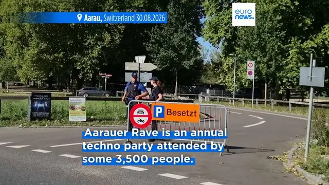 Video thumbnail for Major manhunt underway after woman killed in shooting at Swiss rave