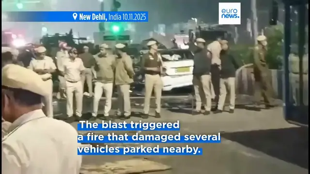 'Video thumbnail for At least eight killed after car explodes near Red Fort tourist site in New Delhi, police say'