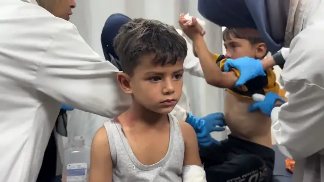 Video thumbnail for Palestinians killed, wounded after Israeli strike hits tent camp in southern Gaza.