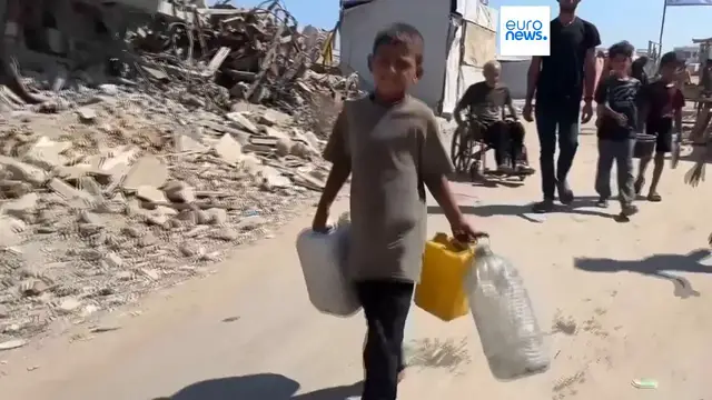 'Video thumbnail for Planes drop humanitarian aid into Gaza Strip as Israeli fire reportedly kills at least 18'