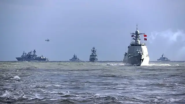 Video thumbnail for China, Russia conclude joint naval drills in Yellow Sea