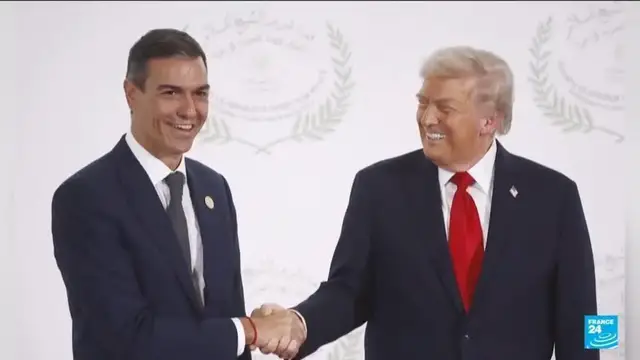 Video thumbnail for Trump says will 'cut off all trade with Spain' over NATO contribution row