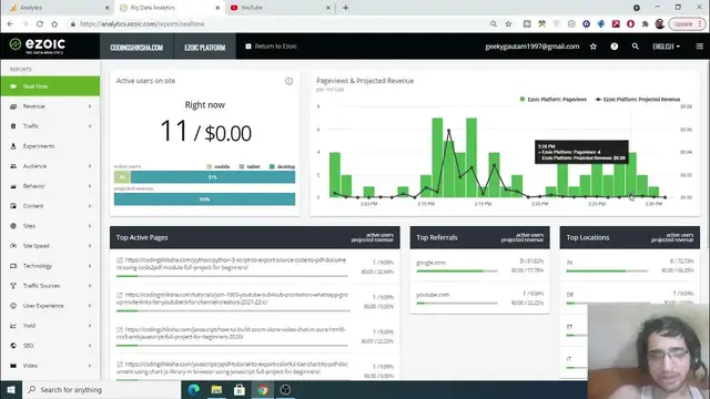 Video thumbnail for Coding Shiksha Blog Ezoic Ads Earnings + Google Analytics & Search Console Live Traffic Proof 2021
