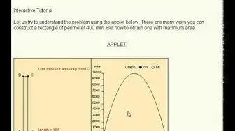Video thumbnail for Maximum Area of Rectangle form www.analyzemath.com