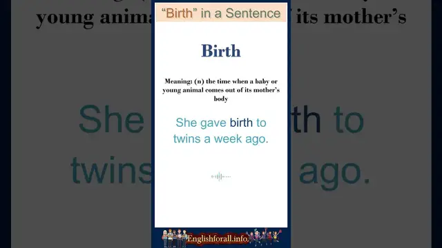 Video thumbnail for Birth meaning | Birth in a Sentence | Most common words in English #shorts