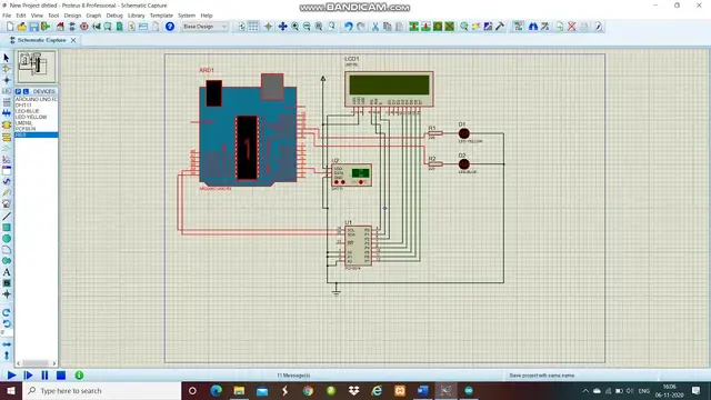 Video thumbnail for DHT Humidity and Temperature sensor using Arduino with LED Lights using Proteus