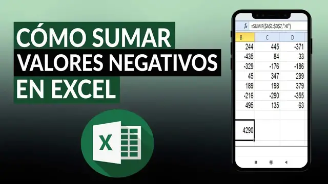 Video thumbnail for Cómo sumar valores negativos en EXCEL - Fórmulas para separar números